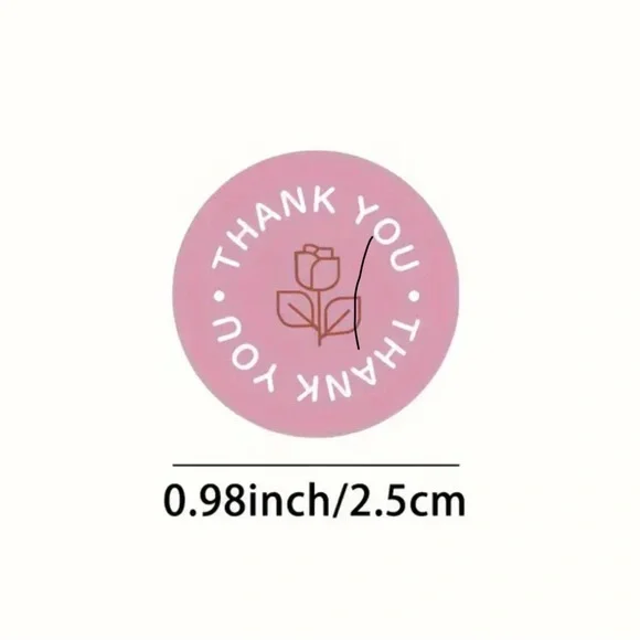 💜 NWT 500 Multi-Color Floral Circle Thank You Stickers! - Picture 4 of 9